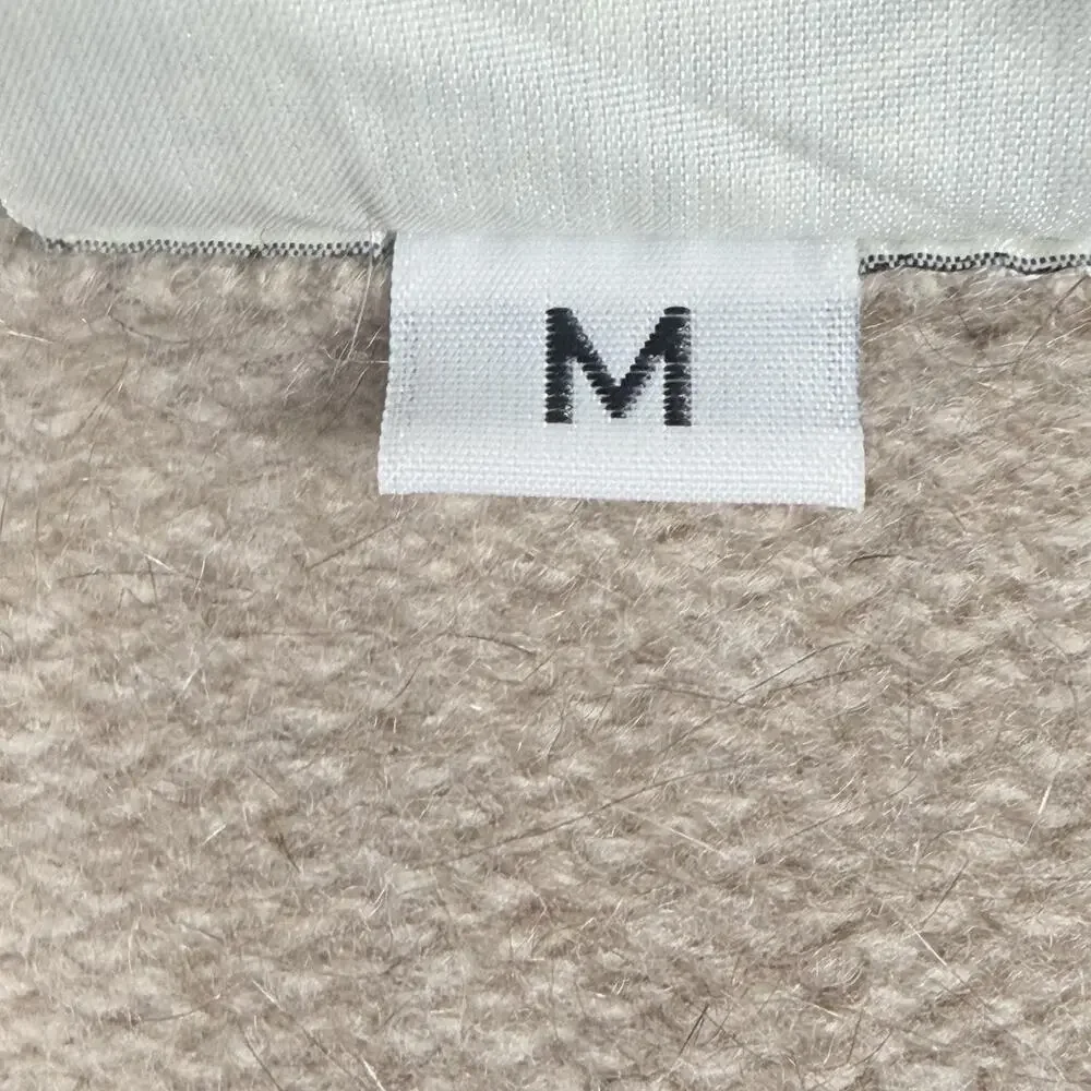 Karaka Creek Sweater Mens M Beige Merino Wool Cable Knit Crew Neck Pullover